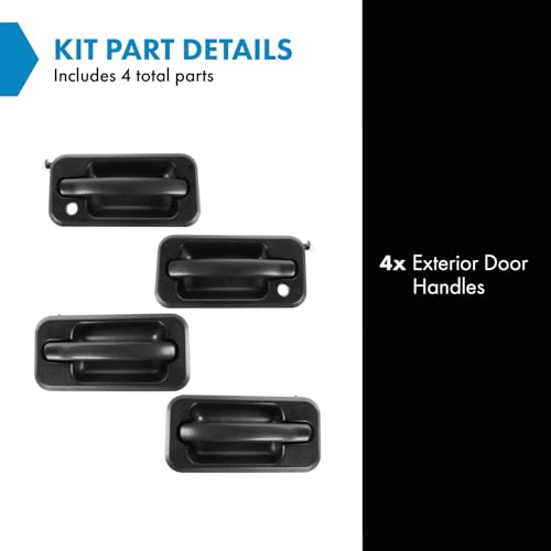 Left and Right Exterior Door Handle Set Drivers Side Compatible with 2003-2005 Hummer H2 HU1310102 HU1311102 HU1520102 HU1521102