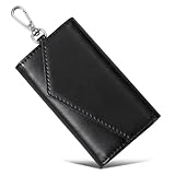[MORFFEYIA] キーケース メンズ 6連キーフック 高級ビンテージレザー 自宅鍵 自転車鍵 オフィス鍵対応 紙幣ポケット ICカード 銀行カード収納 多機能 誕生日 クリスマス 父の日 母の日 (ブラック)