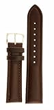 JP Leatherworks Mens Genuine Italian Leather Watchband Chronograph Style Brown 19mm Watch Band