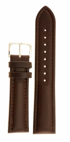 JP Leatherworks Mens Genuine Italian Leather Watchband Chronograph Style Brown 19mm Watch Band