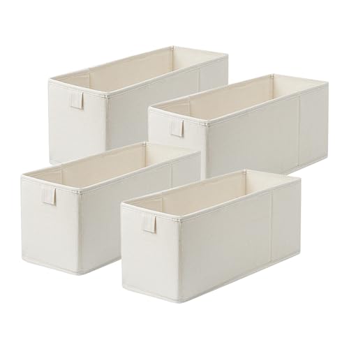 4 Stück Aufbewahrungsboxen Stoff, Schubladen-Organizer Box, Langer Speicherkorb Zum Organisieren, Socken-Unterwäsche-Organizer, 40 X 10 X 10cm