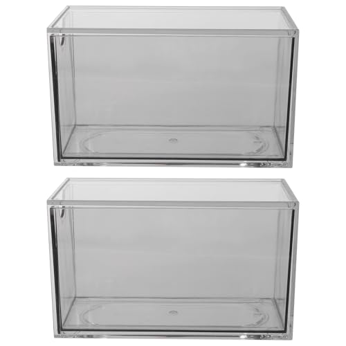 HYTROVE 2-Piece Stackable Acrylic Tea Organiser Drawers - Clear Storage Boxes for Tea Bags, Coffee Packets, Spices & Snacks - Multifunctional Desktop Holder