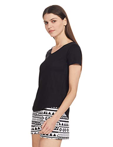 Image of A.T.U.N. (ALL THINGS UBER NICE) Women's Cotton Relaxed Fit Sleepwear Set | Tees with Shorts Set