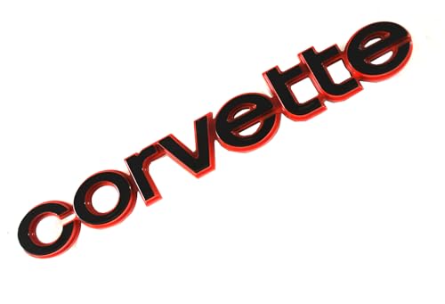 Image of Replacement for Corvette 1980-1982 C3 Rear Bumper Emblem Badge Script Corvette New (Red)