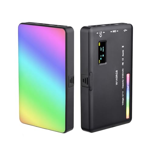 RGB LED Video Light,Portable LED Camera Light CRI95+ 2500K to 9000K Dimmable 20 Lighting Effects with LCD Display Cold Shoe Adapter for Vlogging, Photography, Video Conference