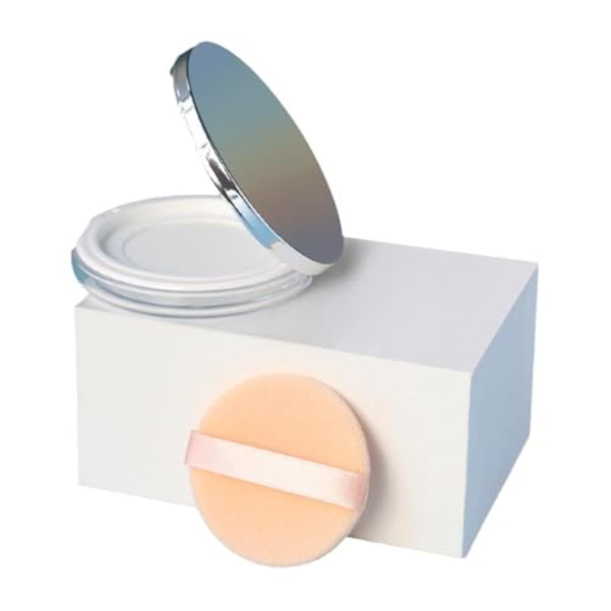 Loose Powder Container with Mirror, Refillable