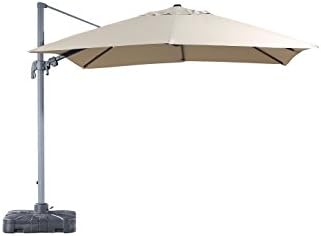 Velago 23051 SABIA Mocha Modern 10ft Square Cantilever Umbrella, 10 ft