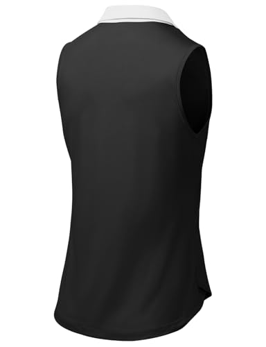 Image of BGOWATU Women's Sleeveless Golf Polo Shirts Collared V Neck Tennis Tank Tops UPF 50+ Quick Dry Lightweight