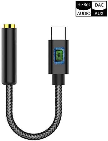 KRIPT 32bit 384KHz USB Type C to 3.5 mm Headphones Aux Audio Jack Adapter Cable Converter with Realtek ALC4042 DAC Chip for iPad Pro,MacBook Pro, Samsung S8/S9, Google Pixel 3,Huawei,HTC... (Black)