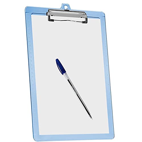 Prancheta Ofício Universal c/2 Réguas Laterais, Prendedor Metálico Wire Clip, Acrimet, (Cor Azul Cle