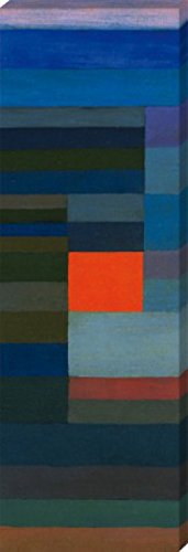 1art1 Paul Klee Poster Stampa Artistica su Tela Fuoco di Sera, 1929 Quadro da Parete sulla Barella | Murale XXL | Immagine 150x50 cm