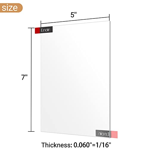 Image of Enoin 4pcs 5 x 7 Acrylic Sheet Cut to Size Plexiglass Sheets 1 /16 inch Thick, Transparent Board Panel for Glass, DIY Project,Picture Frame,Paintings, Art Craft