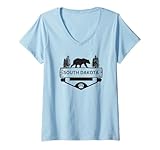 Photo Gallery donna south dakota wildlife bear escursionismo campeggio sci maglietta con collo a v Photo Gallery donna south dakota wildlife bear escursionismo campeggio sci maglietta con collo a v