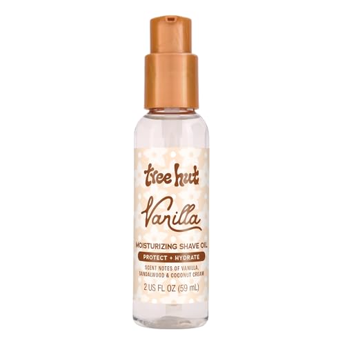 Image of Tree Hut Mini Vanilla Moisturizing Shave Oil, Gel-to-Oil Formula, Ultra Hydrating Barrier for a Close, Smooth Shave, for all Skin Types, 2 Fl Oz
