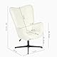 39F FURNITURE DREAM Scandinavian Swivel and Height-Adjustable Office Chair with Tilting Function, Fabric, White, 70x80x100CM