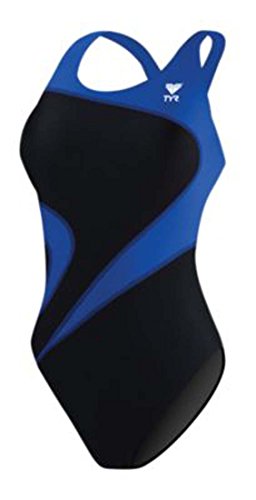 TYR Youth Alliance T-Splice Maxback Swimsuit, 24, Black/Blue