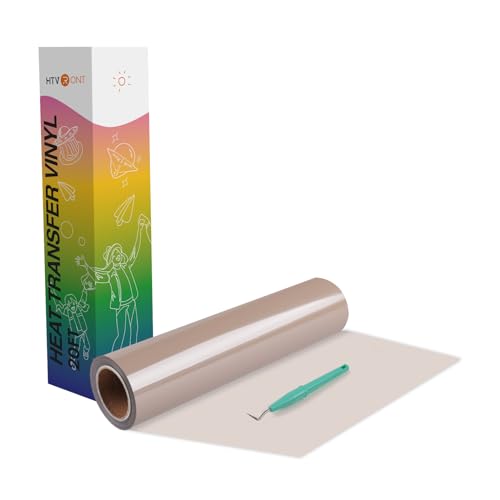 Image of HTVRONT HTV Heat Transfer Vinyl Rolls - 12 inch x 20ft Khaki HTV Vinyl for Shirts, Iron on Vinyl for All Cutting Machines - Easy to Cut & Weed for Heat Transfer Design (Khaki)