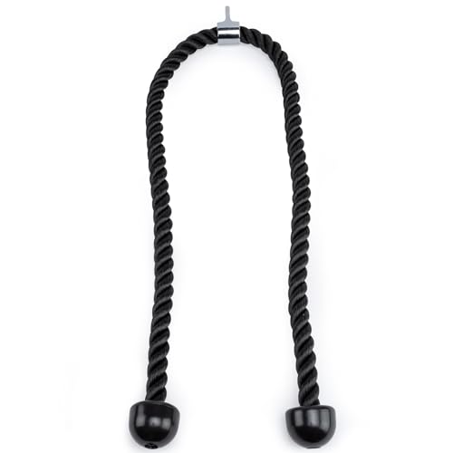 GymPin Double Length Tricep Pull Down Rope - 55 Inches Attachment for Cable Machine - Heavy Duty Long Tricep Pull Down Rope - 4 Feet 7 Inch