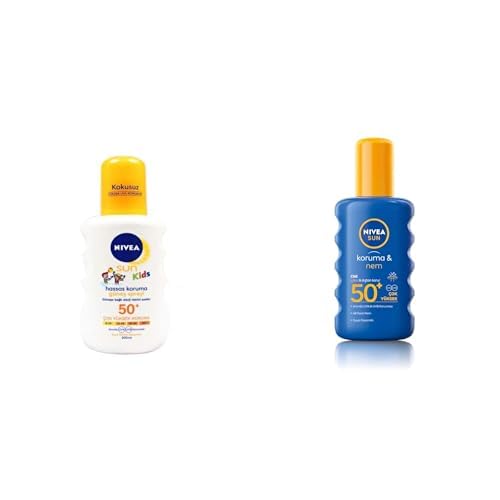 NIVEA Sun çocuk ve yetişkin güneş kremi seti (SPF50+, 2 x 200 ml)