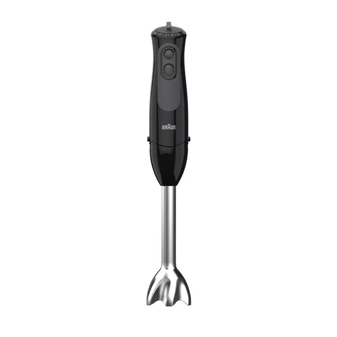 Braun Minipimer 3 Vario MQ 3135 BK, Batidora de Mano con 11 Velocidades, Vaso Medidor de Plástico de 600 ml sin BPA, Potencia 900 W, Negro