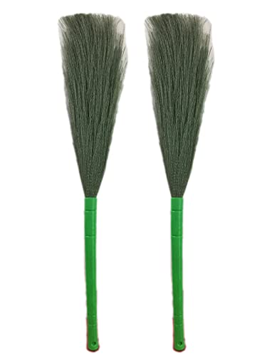 Image of Primeclean Plastic Floor Cleaner Broom Stick (Pack Of 2), Green