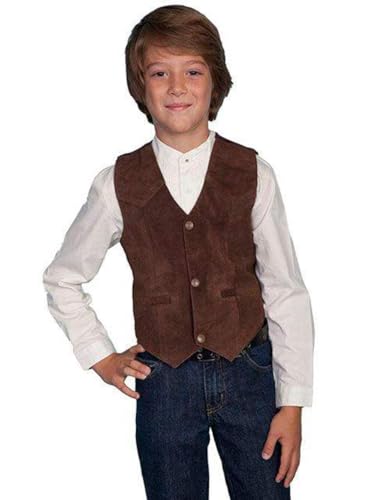 Image of Scully Boys' Boar Suede Vest Espresso Large