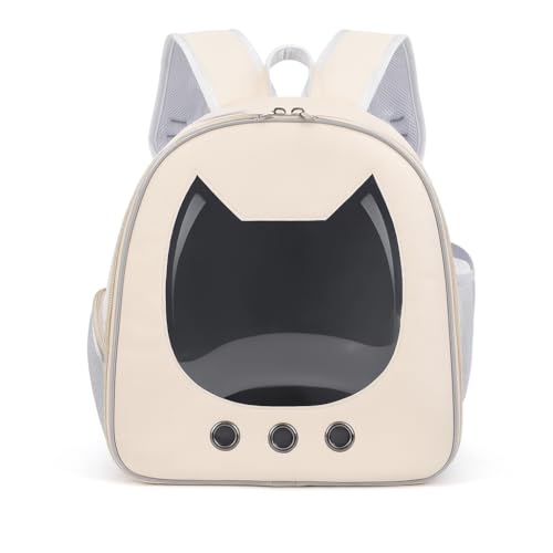 Mochila de Transporte para Gatos e Cães Pequenos em Oxford + PE — Visor Panorâmico, Ventilação Reforçada e Conforto Diário — 32×21×35 cm