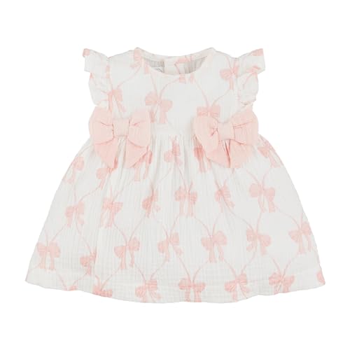Mud Pie Girls' One Size Bow Printed Baby Dress