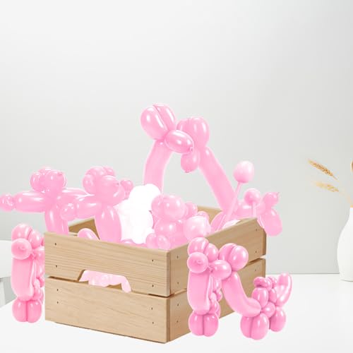 Image of 260 Pink Balloons - 50pcs Long Balloons for Arch & Animals Kit