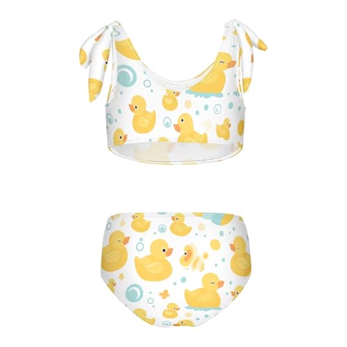 Cute Yellow Rubber Ducks Ducklings Soap Girls Two Piece Kids Bikini Set Quick-Dry Swimsuit Swimming Suits Cute Shoulder2