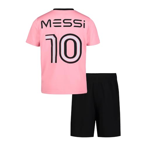 Image of Messi Boys' Lifestyle Short Sleeve 2-piece Set, Slim-fit Jersey Set With Top & Shorts
