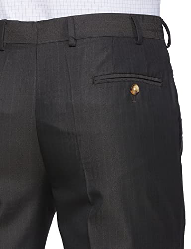 Image of Raymond Men Men's PLEATLESS Slim FIT Dark Brown Formal Trouser