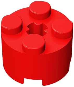 Miniatura 1 de Bloque de ladrillos clásico a granel, redondo de ladrillo de 2 x 2 con agujero de eje, 100 piezas de ladrillo rojo ladrillo de construcción,