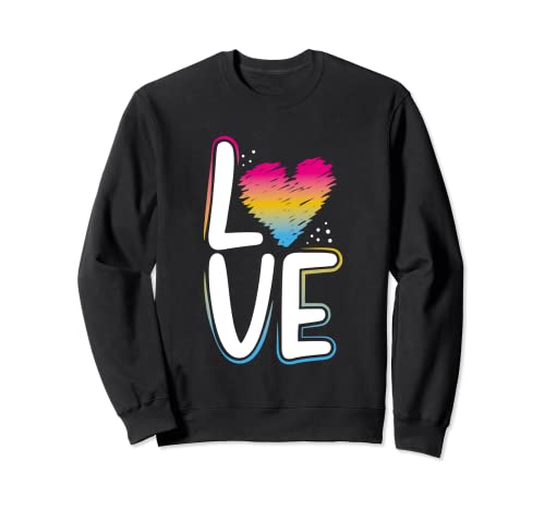 Rainbow Heart LOVE Gay Pride LGBTQ Felpa