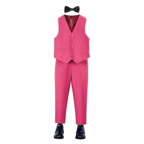 Image of YuanLu Boys Suit Homecoming Dresses for Kids Ring Bearer Outfit Suits Tuxedo Formal Vest and Pants Suit Set