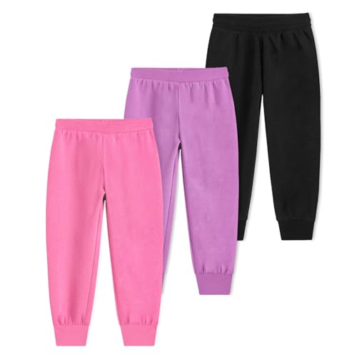 Image of Trampoline Cotton Trackpants for Kids Pack of 3 with Drawstrings & Ribbed Cuffs | Boys & Girls Joggers with Prints | Side Pockets Soft Waistband | Breathable & Stretchable Playwear