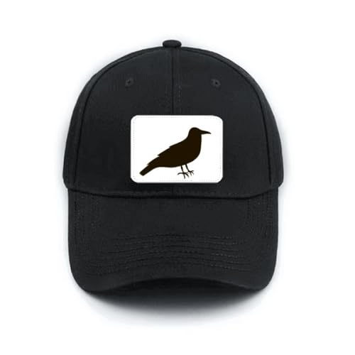 Casquette de baseball noire Black Crow motif animal mignon chapeau de sport réglable