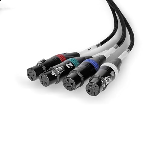 Palmer AoC Loom XLRf Audio over Cat Multicore-Adapterkabel von etherCON auf 4 x XLR female