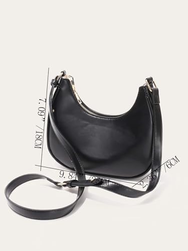 Small Crescent Leather Shoulder Bag for Women Crossbody Clutch Hobo Tote Purses Hangbags4