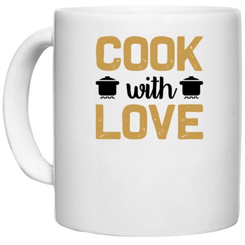 UDNAG White Ceramic Coffee / Tea Mug 'Cooking | Cook with Love' Perfect for Gifting [330ml]