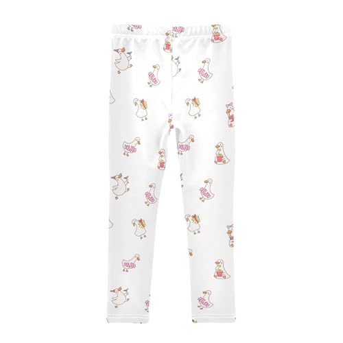 Funny Farm Duck Girls Leggings,Workout Leggings for Girls Toddler Athletic Leggings Size for 3-10T2
