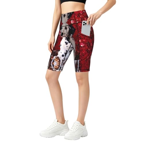 Short de cyclisme imprimé chiot dalmatien EdWal pour yoga et entraînement