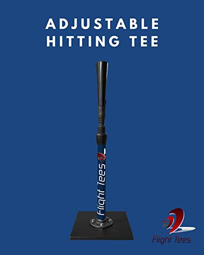 Flight Tees Baseball/Softball Hitting Tee | Solid & Durable Base W/Rolled Flexible Rubber Top | Portable, Lightweight & Compact Adjustable Batting Tee For Adults And Youth (Lime) #TOP1