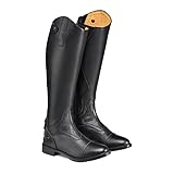 Harry Hall Burlington II Long Riding Boot - Full Leather, Streamlined Design, Elastic Panel for Perfect Fit, Zip and Press Stud Fastening Black Size 5