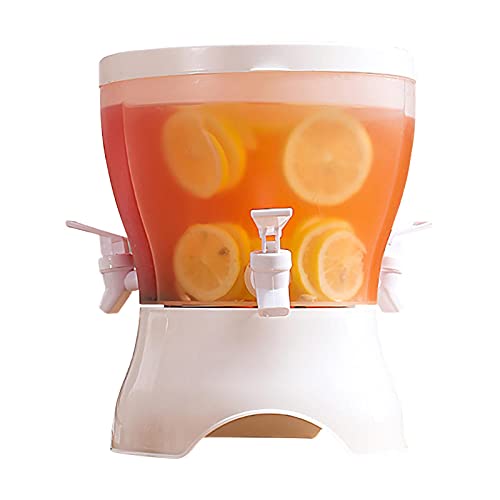 WOTEG Distributeur de boissons avec 3 robinets, distributeur de boissons de 5,5 l, distributeur de boisson en polypropylène de qualité alimentaire, distributeur de jus de fruits et cocktail