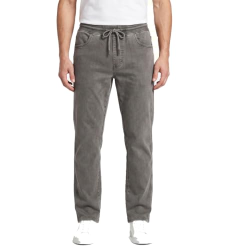 Image of Men's RFD Wash Finished Cotton Track Pants| Lightweight, Breathable & Highly Stretchable Fabric| Denim Look| Perfect for Office, Party, Holiday & Travel (RSM-01 /25)