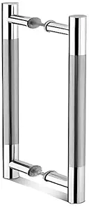 StonSell 8 inch Stainless Steel Door Handle for Main Door/Glass Door Pull Push Handle Set/Main Door Handle for All Door (Round D - Type)