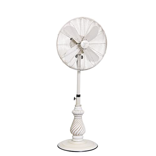 DecoBREEZE Pedestal Standing Fan, 3-Speed Oscillating Fan with Adjustable Height, Providence, Antique Fan, 18 Inches