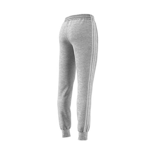 Adidas Women's Essentials Women's 3-Stripes Fleece Joggers, Medium Grey Heather/White, Small #TOP4