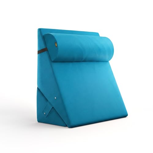 Image of Frido Adjustable Wedge Max Cushion, 12-Way Adjustable Pregnancy Pillow & Leg Elevation Pillow, Relieves Neck, Back & Shoulder Pain, Great for Reading, Sleeping & Relaxing | Teal Blue